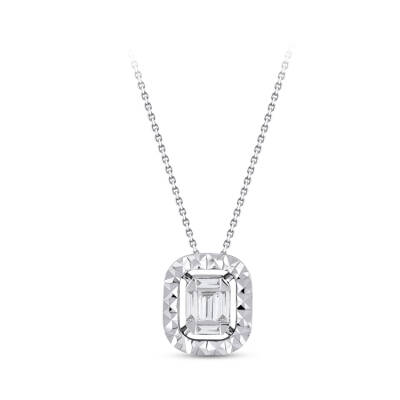 Silveroni 0.14 Carat Baguette Lab Grown Diamond Necklace - 2