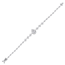 Silveroni 0.15 Carat Baguette Lab Grown Diamond Bracelet - 2
