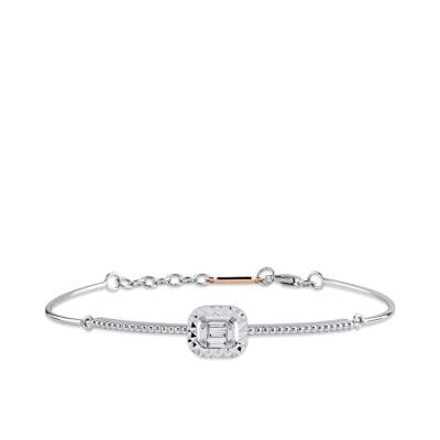 Silveroni 0.15 Carat Baguette Lab Grown Diamond Bracelet - 1