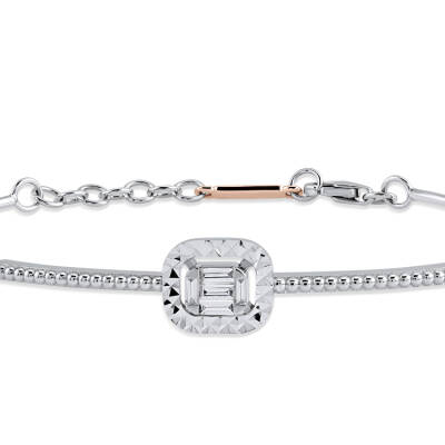 Silveroni 0.15 Carat Baguette Lab Grown Diamond Bracelet - 2