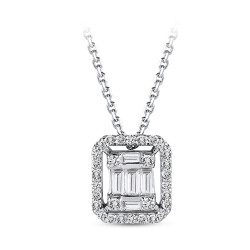 Silveroni 0.17 Carat Baguette Lab Grown Diamond Necklace - Silveroni