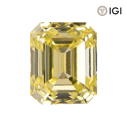 0.18 Carat Emerald Lab Grown Diamond, Fancy Intense Colored Diamond Color, VS2 Clarity | Silveroni - Silveroni