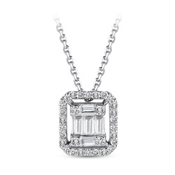 Silveroni 0.19 Carat Baguette Lab Grown Diamond Necklace - Silveroni
