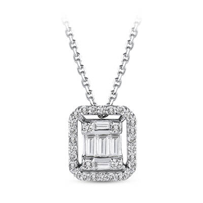 Silveroni 0.19 Carat Baguette Lab Grown Diamond Necklace - 1