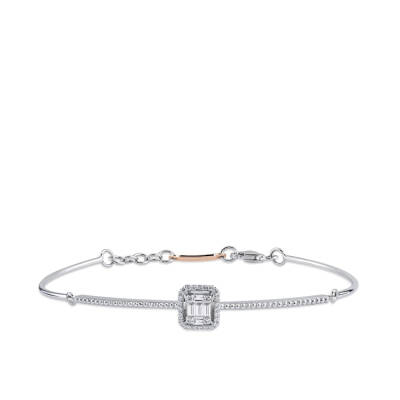Silveroni 0.20 Carat Baguette Lab Grown Diamond Bracelet - 1