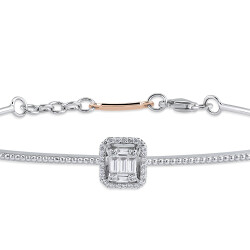 Silveroni 0.20 Carat Baguette Lab Grown Diamond Bracelet - 2