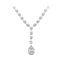 Silveroni 0.21 Carat Baguette Lab Grown Diamond Necklace - Silveroni