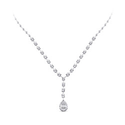 Silveroni 0.21 Carat Baguette Lab Grown Diamond Necklace - 2