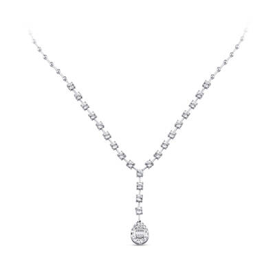 Silveroni 0.21 Carat Baguette Lab Grown Diamond Necklace - 2