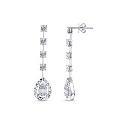 Silveroni 0.23 Ct Baguette Lab Grown Diamond Stud Earrings - Silveroni