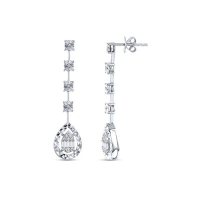 Silveroni 0.23 Ct Baguette Lab Grown Diamond Stud Earrings - 1