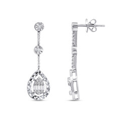 Silveroni 0.24 Carat Baguette Lab Grown Diamond Earrings - Silveroni