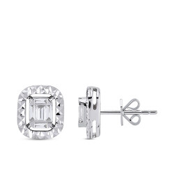 Silveroni 0.24 Carat Baguette Lab Grown Diamond Earrings - Silveroni