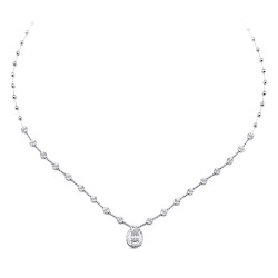 Silveroni 0.25 Carat Baguette Lab Grown Diamond Necklace - 2