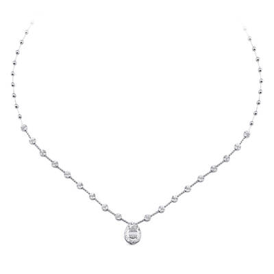 Silveroni 0.25 Carat Baguette Lab Grown Diamond Necklace - 2