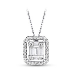 Silveroni 0.25 Carat Baguette Lab Grown Diamond Necklace - Silveroni