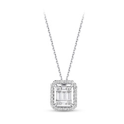 Silveroni 0.25 Carat Baguette Lab Grown Diamond Necklace - 2