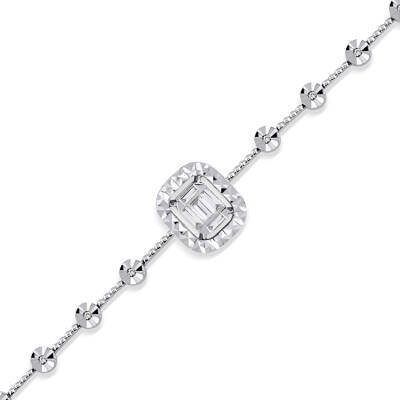 Silveroni 0.26 Carat Baguette Lab Grown Diamond Bracelet - 1