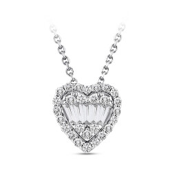 Silveroni 0.27 ct Heart Baguette Lab Grown Diamond Necklace - Silveroni