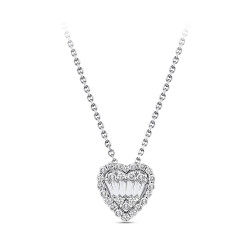 Silveroni 0.27 ct Heart Baguette Lab Grown Diamond Necklace - 2