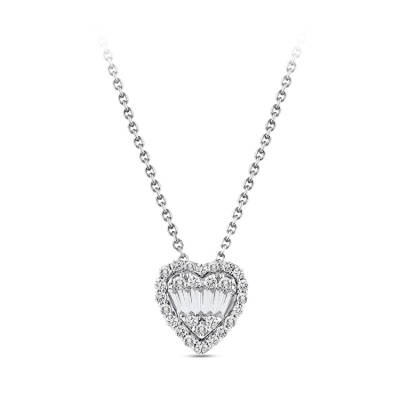 Silveroni 0.27 ct Heart Baguette Lab Grown Diamond Necklace - 2