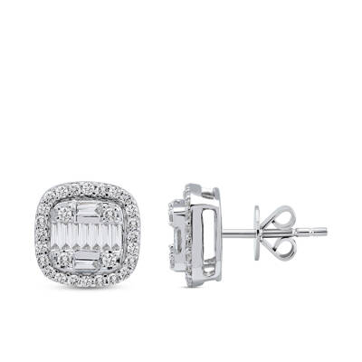 Silveroni 0.28 Carat Baguette Lab Grown Diamond Earrings - 1