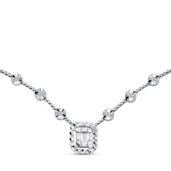 Silveroni 0.28 Carat Baguette Lab Grown Diamond Necklace - Silveroni