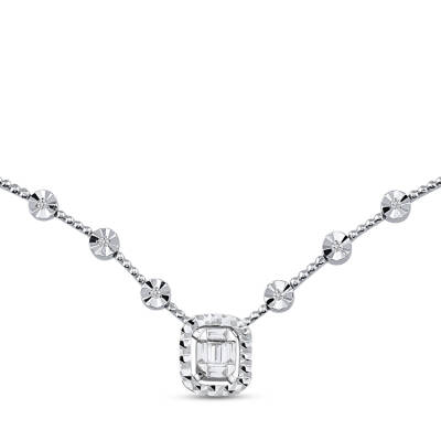 Silveroni 0.28 Carat Baguette Lab Grown Diamond Necklace - 1