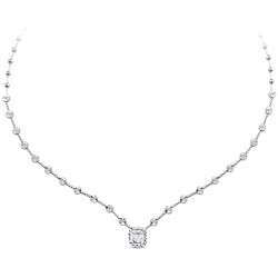 Silveroni 0.28 Carat Baguette Lab Grown Diamond Necklace - 2