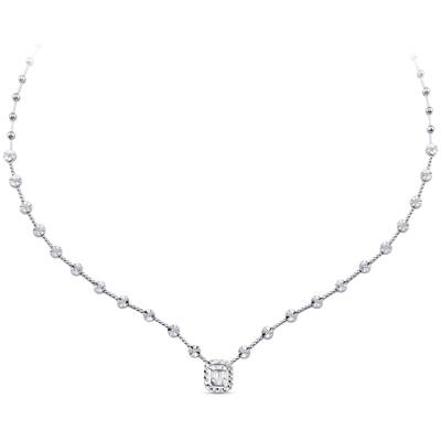 Silveroni 0.28 Carat Baguette Lab Grown Diamond Necklace - 2