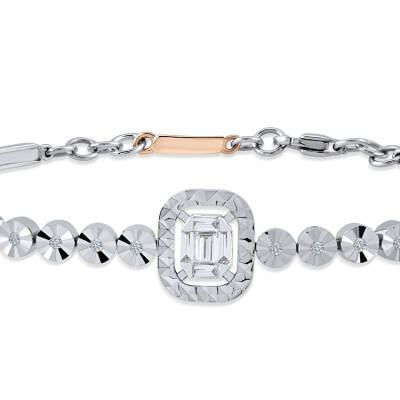 Silveroni 0.31 Carat Baguette Lab Grown Diamond Bracelet - 2