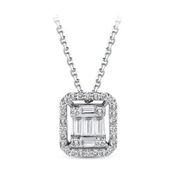 Silveroni 0.32 Carat Baguette Lab Grown Diamond Necklace - Silveroni