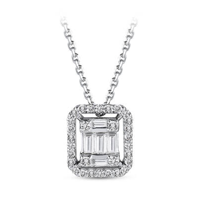 Silveroni 0.32 Carat Baguette Lab Grown Diamond Necklace - 1