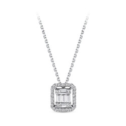 Silveroni 0.32 Carat Baguette Lab Grown Diamond Necklace - 2