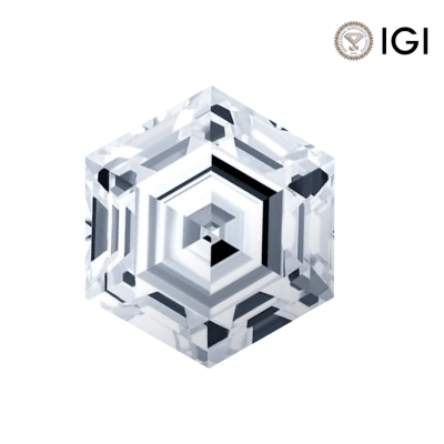 0.34 Carat Hexagon Lab Grown Diamond, E Color, VS1 Clarity | Silveroni - 1