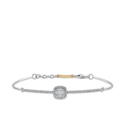 Silveroni 0.35 Carat Baguette Lab Grown Diamond Bracelet - 1