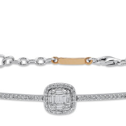 Silveroni 0.35 Carat Baguette Lab Grown Diamond Bracelet - 2