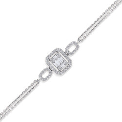 0.35 Carat Baguette Lab Grown Diamond Bracelet | Silveroni - Silveroni