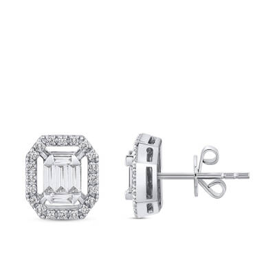 Silveroni Baguette Lab Grown Diamond Earrings, 0.35 ct - 1