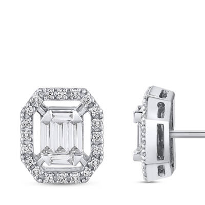 Silveroni Baguette Lab Grown Diamond Earrings, 0.35 ct - 2