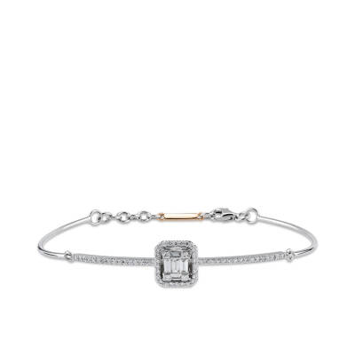 Silveroni 0.36 Carat Baguette Lab Grown Diamond Bracelet - 1