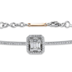 Silveroni 0.36 Carat Baguette Lab Grown Diamond Bracelet - 2