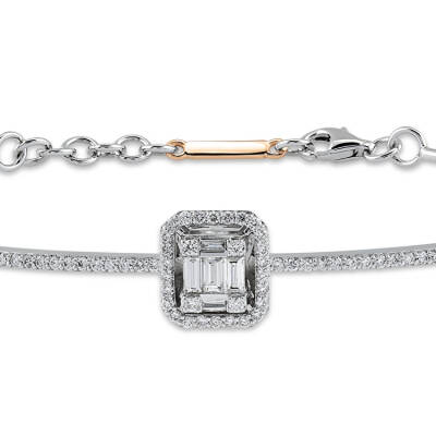 Silveroni 0.36 Carat Baguette Lab Grown Diamond Bracelet - 2