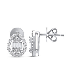 Silveroni 0.36 Ct Baguette Lab Grown Diamond Earrings - Silveroni