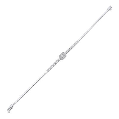 Silveroni 0.37 Carat Baguette Lab Grown Diamond Bracelet - 2