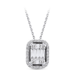 Silveroni 0.45 Carat Baguette Lab Grown Diamond Necklace - Silveroni