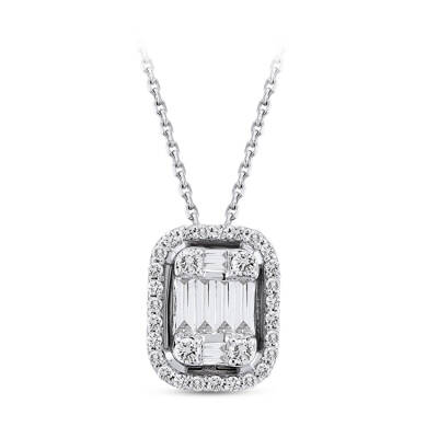Silveroni 0.45 Carat Baguette Lab Grown Diamond Necklace - 1