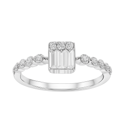 Silveroni 0.49 Carat Baguette Lab Grown Diamond Ring - Silveroni