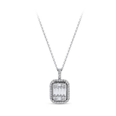 Silveroni 0.61 Carat Baguette Lab Grown Diamond Necklace - 2