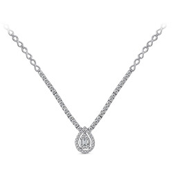 Silveroni 0.62 Carat Baguette Lab Grown Diamond Necklace - Silveroni